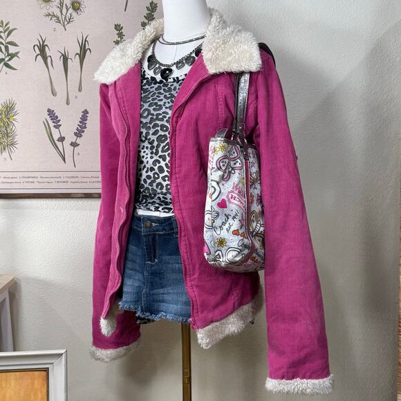 Vintage Y2k Coach Poppy Graffiti Tote Shoulder Bag Butterfly Charm Cutecore - Picture 2 of 14